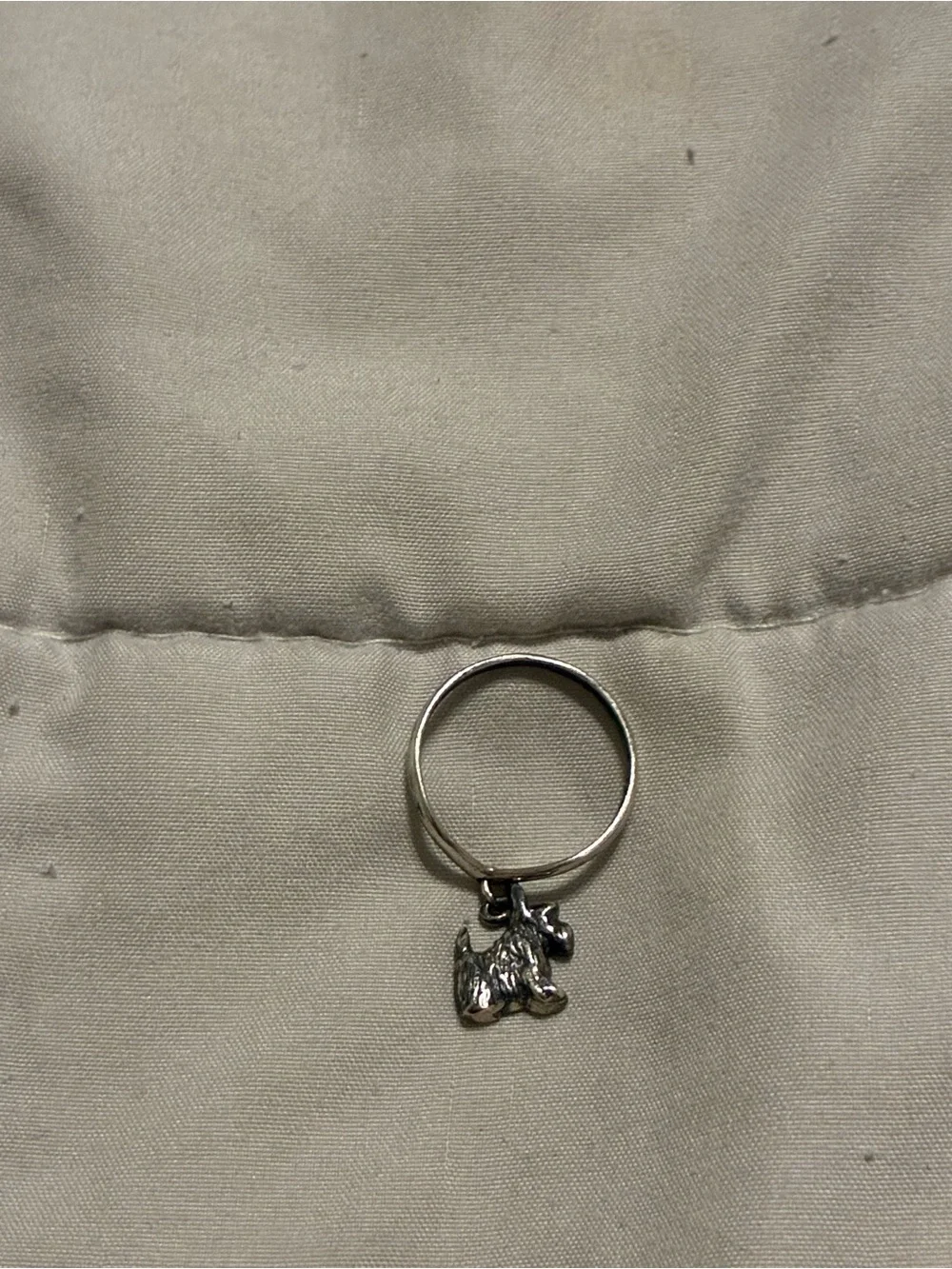 Sterling Silver Scottie Dog Charm Ring